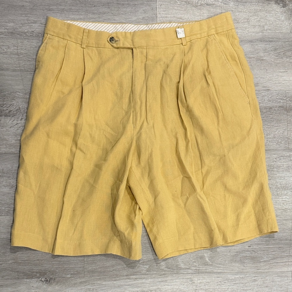 Ballin Relax 100% Linen Yellow Shorts | Size 36
